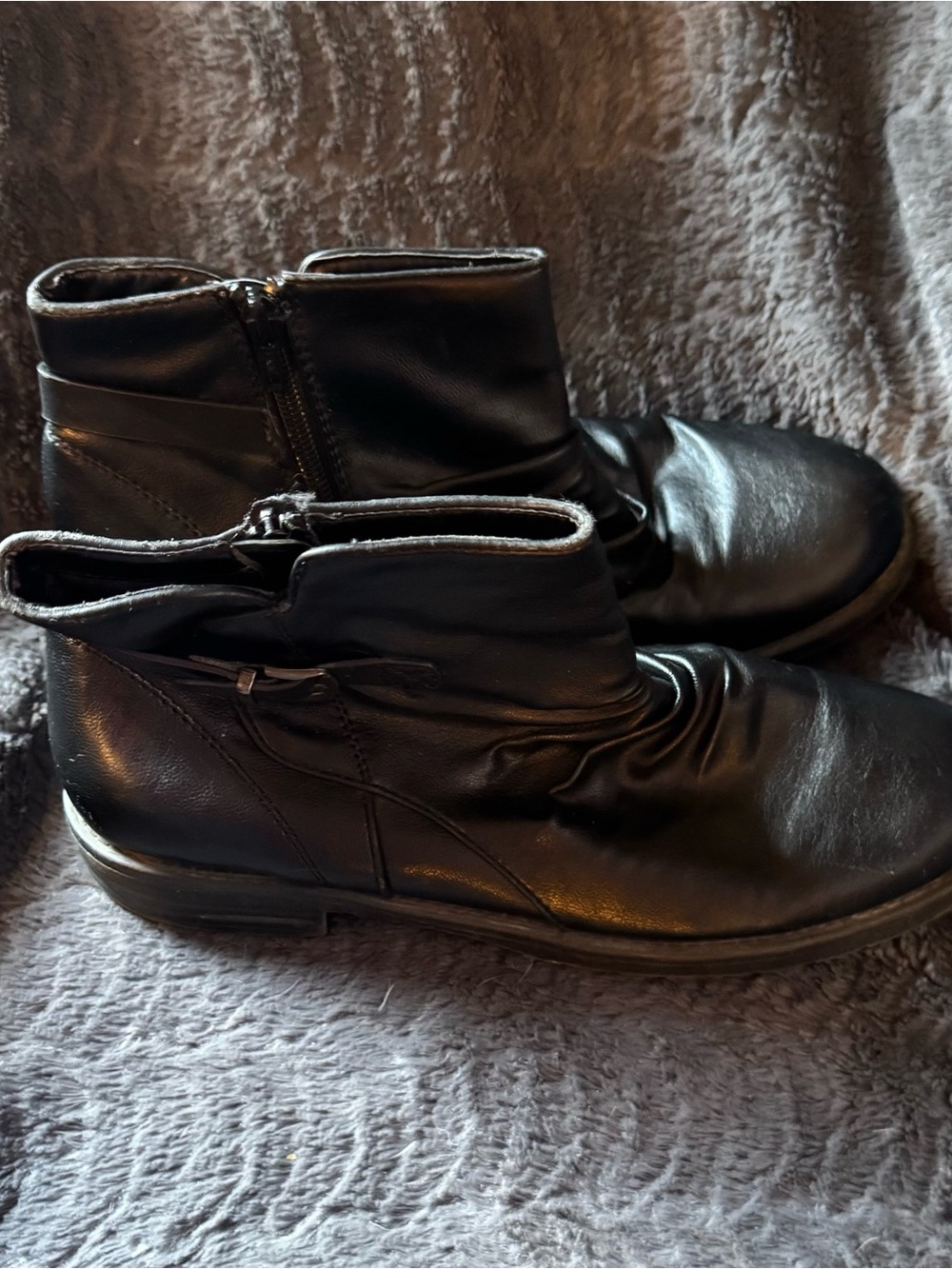 BareTraps Black Leather Ankle Boots